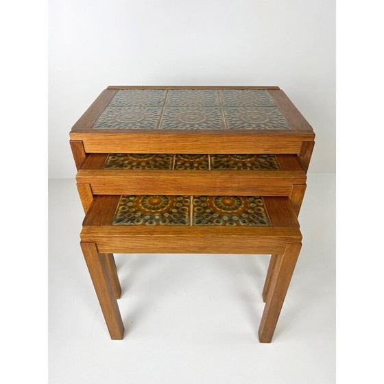 Image 1 of Ensemble de 3 tables vintage en chêne danois, années 1960