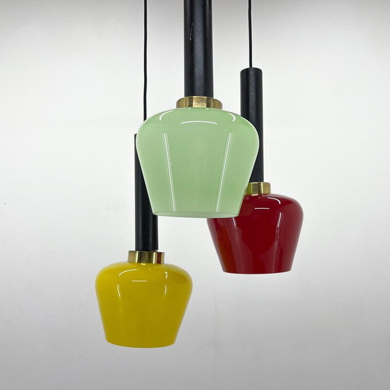 Image 1 of Lampe suspendue cascade colorée italienne du Mid Century, 1970