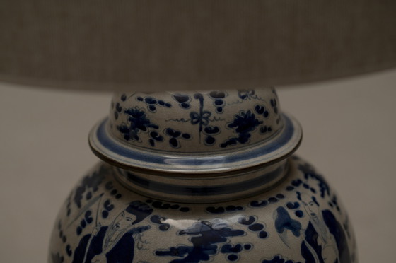 Image 1 of Lampes de table chinoises bleu et blanc