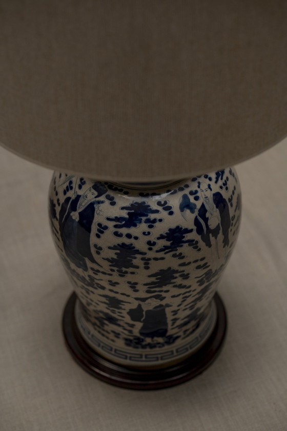 Image 1 of Lampes de table chinoises bleu et blanc