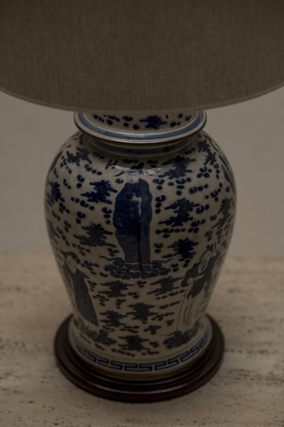 Image 1 of Lampes de table chinoises bleu et blanc