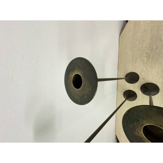 Image 1 of Ensemble de 3 chandeliers vintage en bronze, 1980