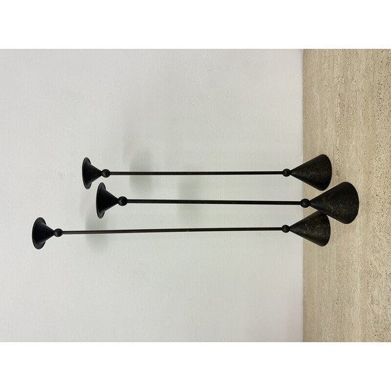 Image 1 of Ensemble de 3 chandeliers vintage en bronze, 1980