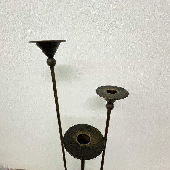 Image 1 of Ensemble de 3 chandeliers vintage en bronze, 1980