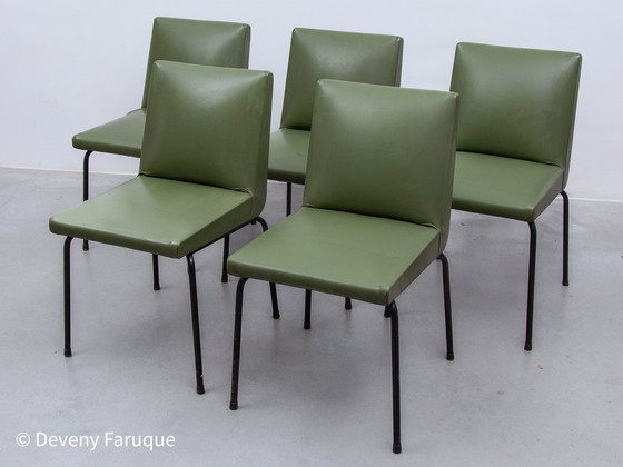 Image 1 of Ensemble de cinq chaises Pierre Guarich pour Meurop