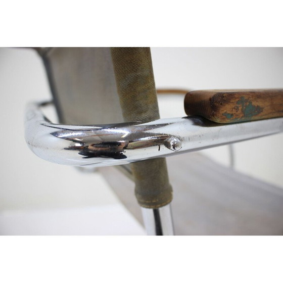 Image 1 of Chaise vintage pour Mücke Melder en fer et tissu 1930