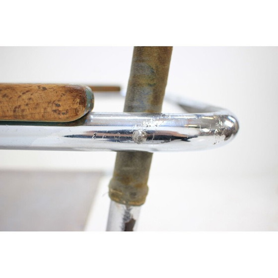 Image 1 of Chaise vintage pour Mücke Melder en fer et tissu 1930