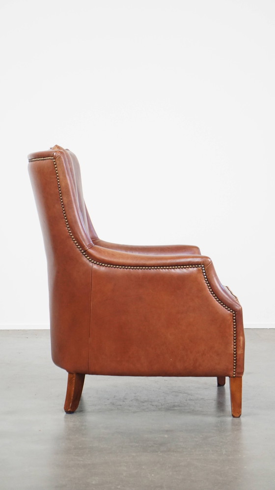 Image 1 of Fauteuil en cuir de boeuf avec clous décoratifs