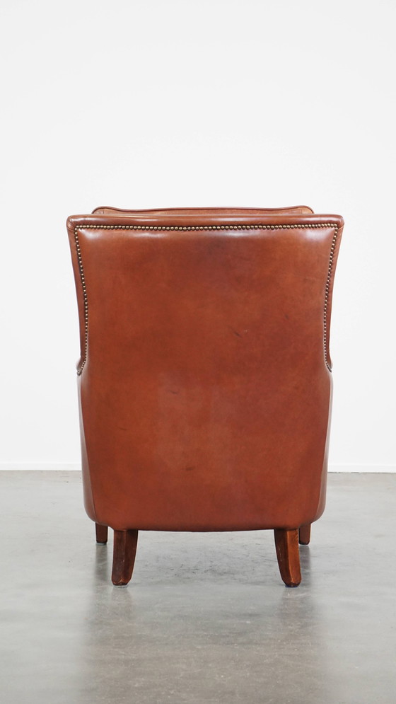 Image 1 of Fauteuil en cuir de boeuf avec clous décoratifs