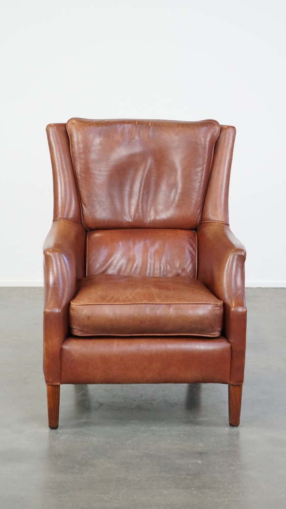 Image 1 of Fauteuil en cuir de boeuf avec clous décoratifs