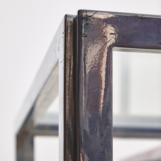Image 1 of Ensemble de 5 tables basses vintage en verre et chrome pour Maison Charles, 1960