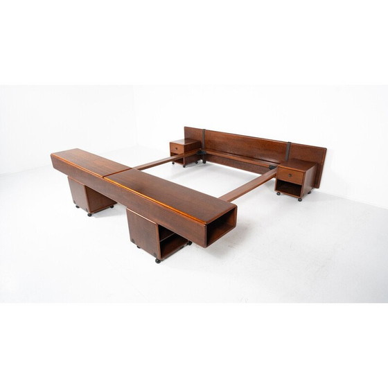 Image 1 of Lit de jour vintage avec tables de chevet par Fabio Lenci pour Bernini, Italie 1970