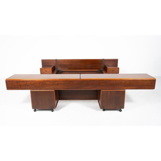Image 1 of Lit de jour vintage avec tables de chevet par Fabio Lenci pour Bernini, Italie 1970