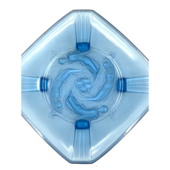 Image 1 of Plateau vintage en verre moulé par Verreries Des Hanots, France 1930