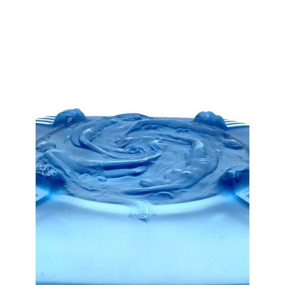 Image 1 of Plateau vintage en verre moulé par Verreries Des Hanots, France 1930