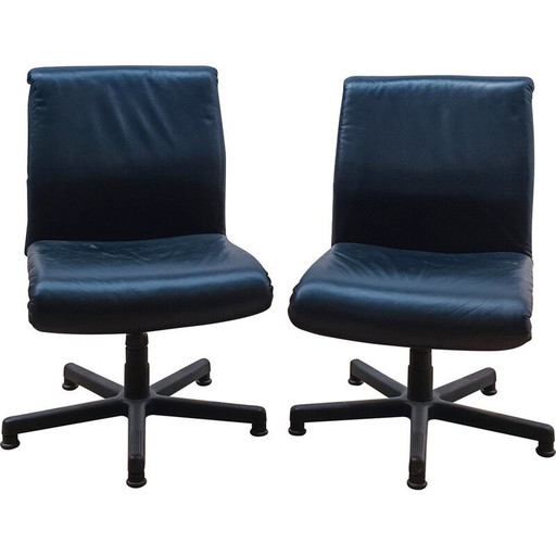 Chaise de bureau en cuir vintage Kastel