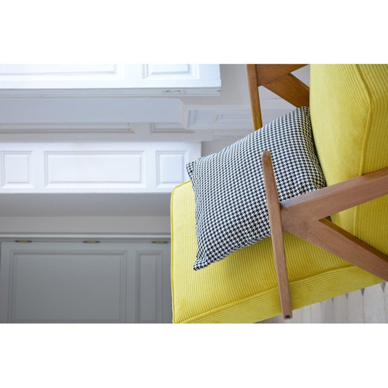 Image 1 of Fauteuil vintage Kompas en velours jaune, 1970