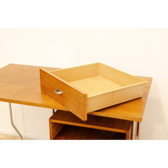 Image 1 of Bureau vintage en chrome et bois pour Kovona, Tchécoslovaquie 1950
