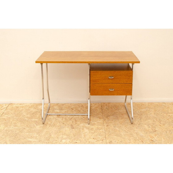 Image 1 of Bureau vintage en chrome et bois pour Kovona, Tchécoslovaquie 1950