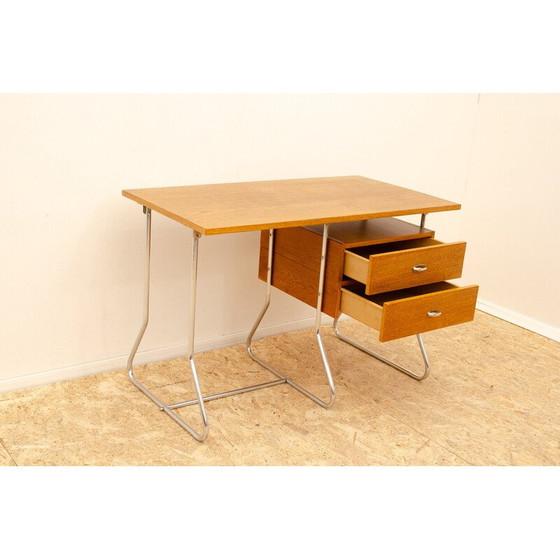 Image 1 of Bureau vintage en chrome et bois pour Kovona, Tchécoslovaquie 1950
