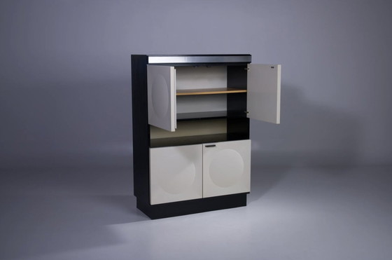 Image 1 of Meuble de bar brutaliste noir et blanc '70S