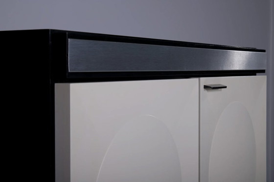 Image 1 of Meuble de bar brutaliste noir et blanc '70S