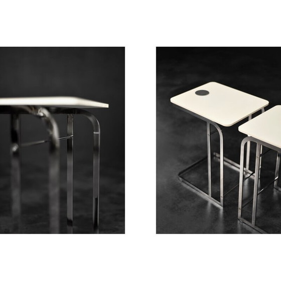 Image 1 of Paire de tables basses blanches italiennes Carlotta par Antonio Citterio pour Flexform, 1997