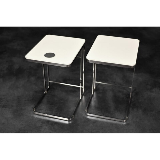 Image 1 of Paire de tables basses blanches italiennes Carlotta par Antonio Citterio pour Flexform, 1997