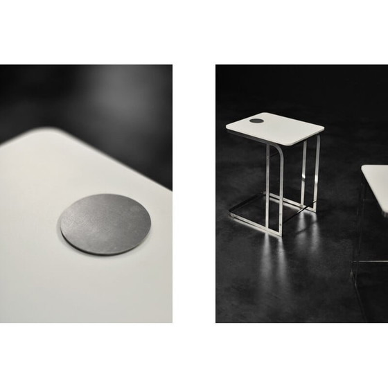 Image 1 of Paire de tables basses blanches italiennes Carlotta par Antonio Citterio pour Flexform, 1997