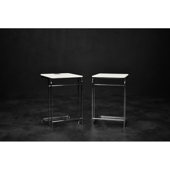 Image 1 of Paire de tables basses blanches italiennes Carlotta par Antonio Citterio pour Flexform, 1997