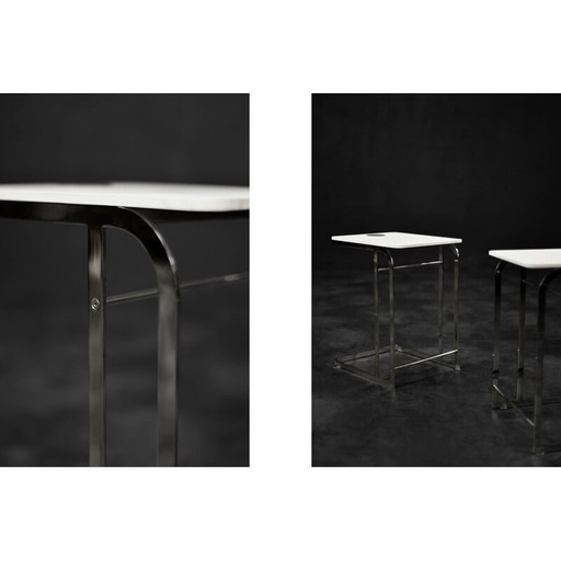 Paire de tables basses blanches italiennes Carlotta par Antonio Citterio pour Flexform, 1997