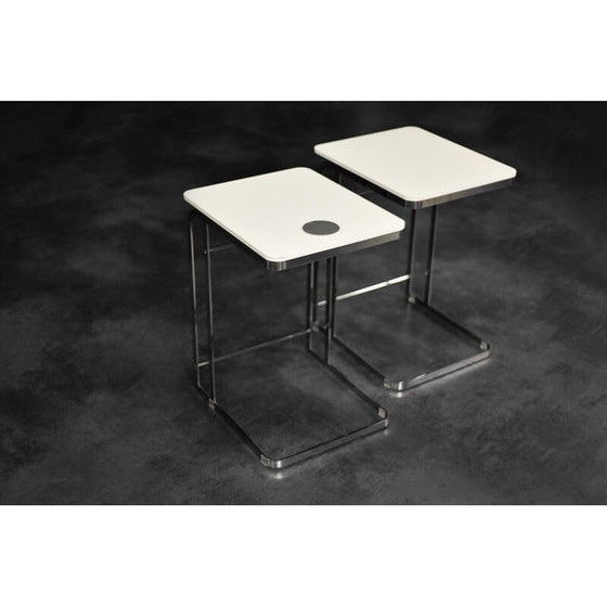 Image 1 of Paire de tables basses blanches italiennes Carlotta par Antonio Citterio pour Flexform, 1997