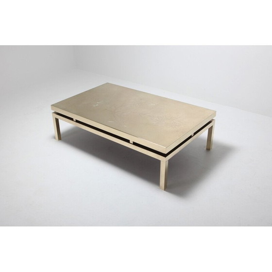 Image 1 of Table basse vintage en laiton par Willy Daro, 1970