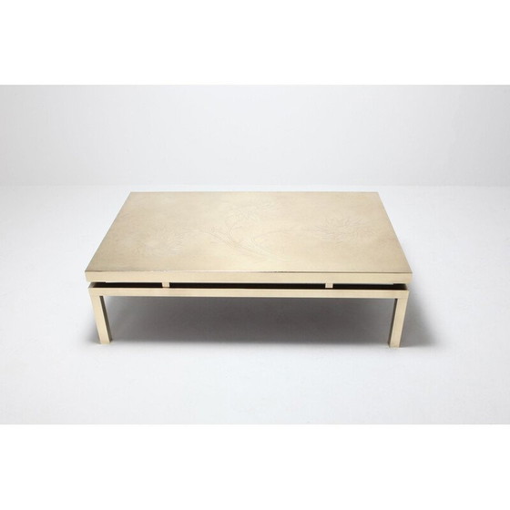 Image 1 of Table basse vintage en laiton par Willy Daro, 1970