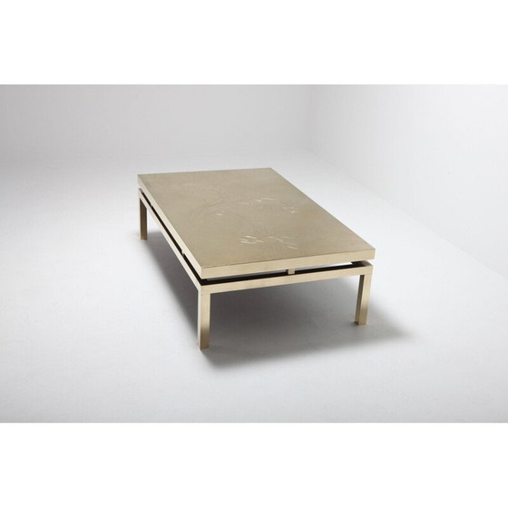 Image 1 of Table basse vintage en laiton par Willy Daro, 1970
