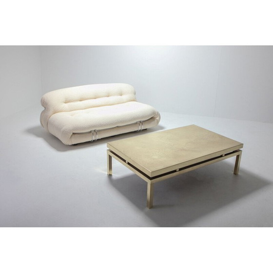 Image 1 of Table basse vintage en laiton par Willy Daro, 1970