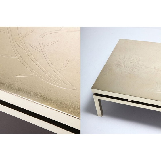 Image 1 of Table basse vintage en laiton par Willy Daro, 1970