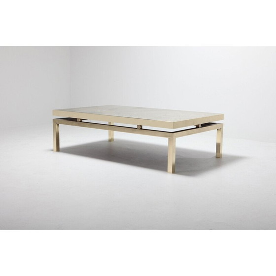 Image 1 of Table basse vintage en laiton par Willy Daro, 1970