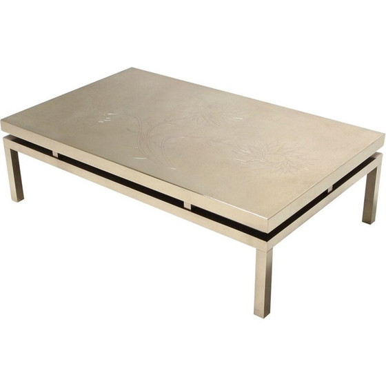 Image 1 of Table basse vintage en laiton par Willy Daro, 1970
