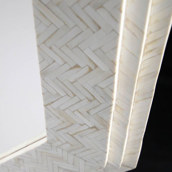 Image 1 of Miroir vintage en marqueterie d'os