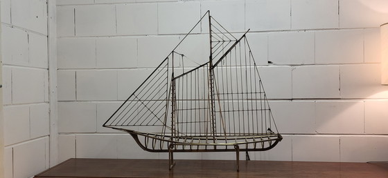Image 1 of Curtis Jeré Sculpture goélette 1976 Signé