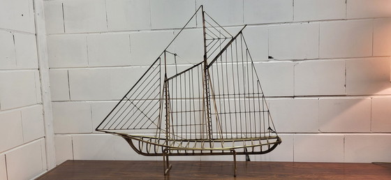 Image 1 of Curtis Jeré Sculpture goélette 1976 Signé