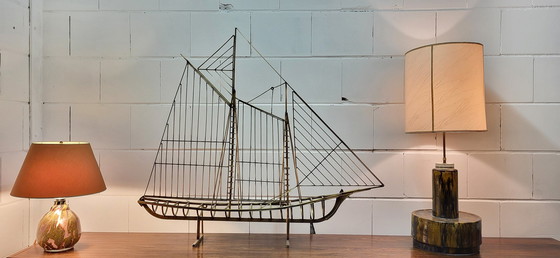 Image 1 of Curtis Jeré Sculpture goélette 1976 Signé