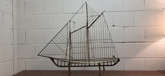 Image 1 of Curtis Jeré Sculpture goélette 1976 Signé
