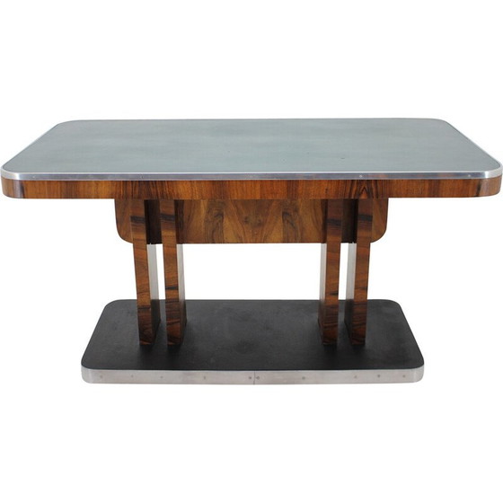 Image 1 of Table vintage Art Déco en noyer, Tchécoslovaquie 1930