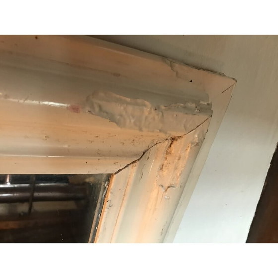 Image 1 of Miroir vintage laqué écru