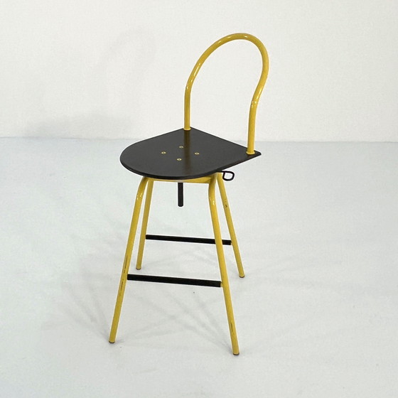 Image 1 of Chaise haute réglable Il Bottone jaune de Paolo Parigi pour Heron Parigi, 1980S