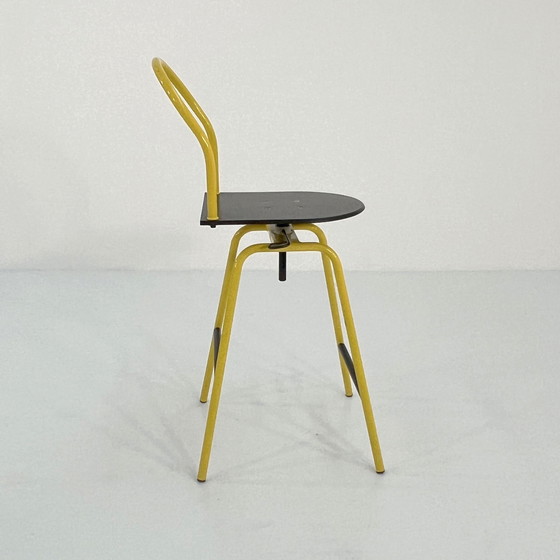 Image 1 of Chaise haute réglable Il Bottone jaune de Paolo Parigi pour Heron Parigi, 1980S