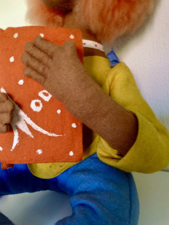 Image 1 of Vintage Dolle Mina Hippie Doll With Lamp From The 60s-70s.