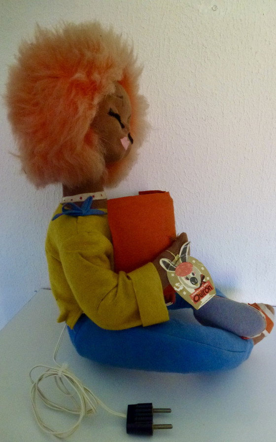 Image 1 of Vintage Dolle Mina Hippie Doll With Lamp From The 60s-70s.